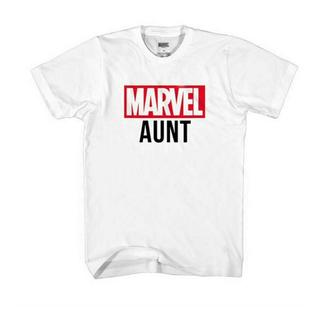 Marvel Aunt White Large T-Shirt Novelty Logo T-Shirt NEW Women's Marvel Comics